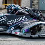 Ryan and Callum Crowe claimed a commanding win in Sidecar TT Race 2. Photo Barry Clay.
