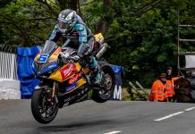 Michael Dunlop won Supersport TT Race 2. Photo by Barry Clay.
