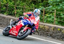 Dean Harrison (3) won TT Superstorck race 1. Photo Barry Clay.