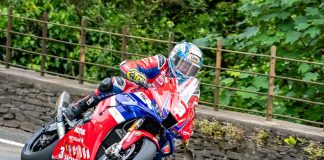 Dean Harrison (3) won TT Superstorck race 1. Photo Barry Clay.