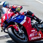 Dean Harrison stormed to victory in the Opul Superstock TT Race 2. Photo Barry Clay