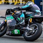 Michael Dunlop secured victory in the Metzeler Supertwin TT Race 2. Photo Barry Clay.