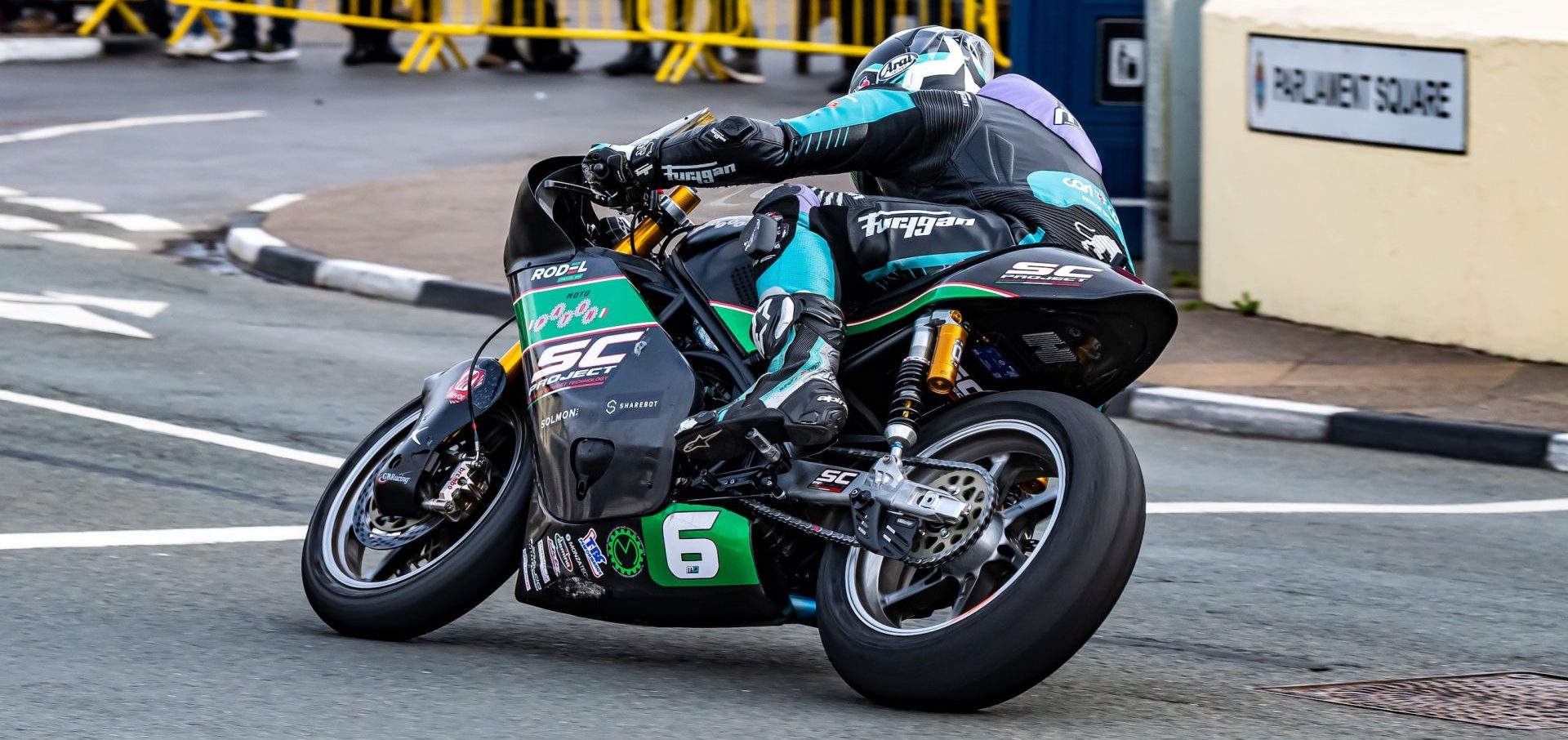 Michael Dunlop secured victory in the Metzeler Supertwin TT Race 2. Photo Barry Clay.