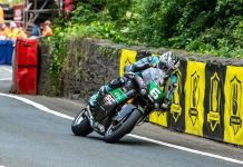 Michael Dunlop won Metzeler Supertwin TT Race 1. Photo Barry Clay.