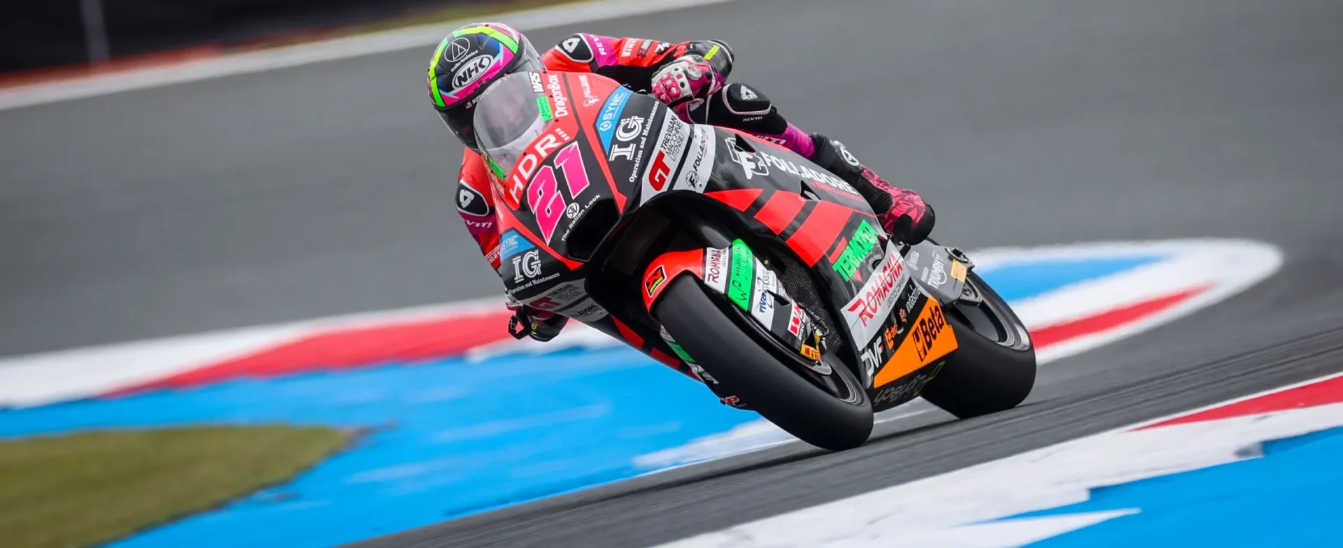 Alonso Lopez was fastest this morning at wet TT Assen Circuit. Photo courtesy Dorna.