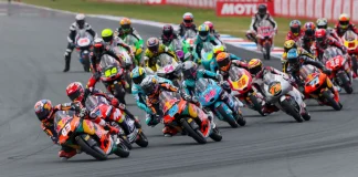 Moto3 race start at TT Assen Circuit. Photo courtesy Dorna.