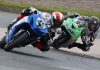 Andrew Van Winkle (45) led from start to finish in Saturday's action filled Pro Supersport race one at Atlantic Motorsport Park. Alex Michel (99) finished a strong second ahead of Laurent Laliberte-Girard. Photo by Rob O'Brien / courtesy CSBK.