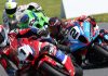 Sunday's Superbike race at Atlantic Motorsport Park looked set to finish in this order, but a pass for the lead on the penultimate lap by Sam Guerin (2) gave the BMW rider his second win of the weekend. Ben Young (1) would finish a close second ahead of Jordan Szoke (101) in third. Photo by Rob O'Brien / courtesy CSBK