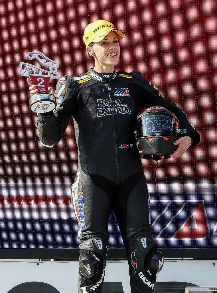 Conrad tested negative for a concussion, and she raced on Sunday to a runner-up result and a celebration on the second step of the podium. Photo by Brian. J. Nelson.