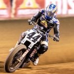 Brandon Robinson (44) at the Lima Half-Mile during the 2024 Progressive AFT season Photo by Tim Lester / courtesy American Flat Track.
