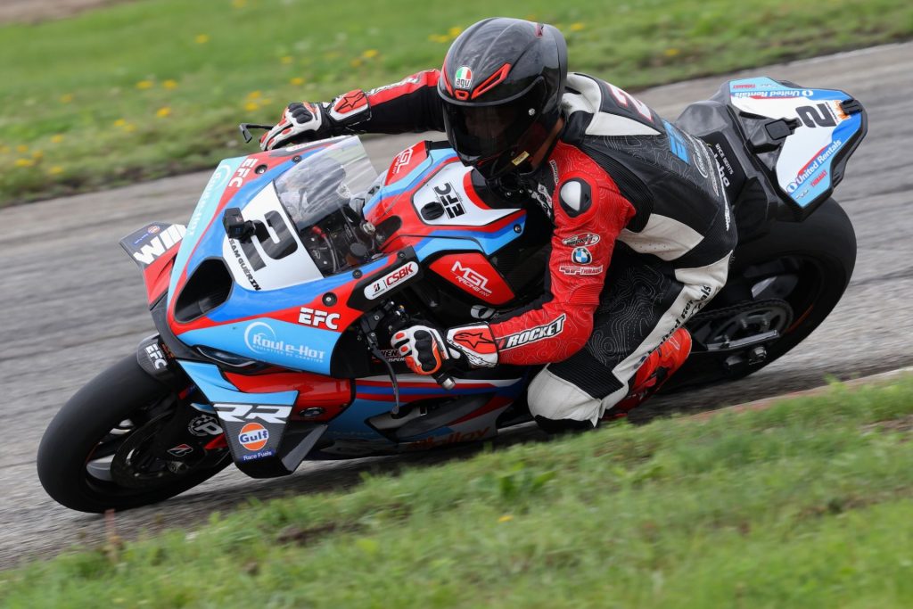 Round one did not go as planned for Sam Guerin (2). The BMW rider will be looking to turn things around and repeat his Atlantic Motorsport Park success from last season next weekend in Nova Scotia. Photo by Rob O'Brien - courtesy CSBK.