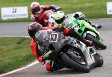 Alex Dumas (23) scored a perfect weekend at the 2025 CSBK season opener a few weeks ago - grabbing pole and then going on to win both Superbike races over Jordan Szoke (101) and Ben Young (1). Photo BY Rob O'Brien - courtesy CSBK.