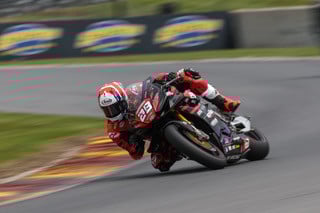Cory Ventura on his Aprilia RSV4 1100 at Road America. Photo courtesy Brian J Nelson.