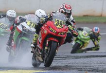 Yandel Medina (39) on his way to winning a MotoAmerica Junior Cup race at Road Atlanta in 2024. Photo by BJN.
