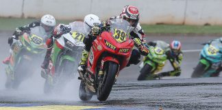 Yandel Medina (39) on his way to winning a MotoAmerica Junior Cup race at Road Atlanta in 2024. Photo by BJN.