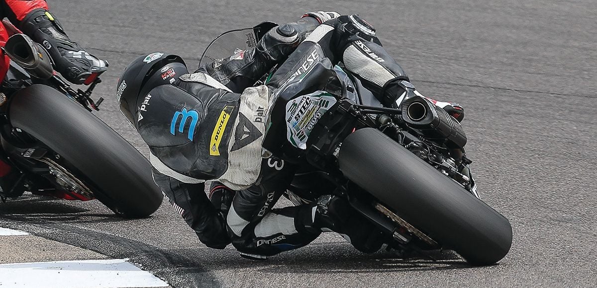 Alexander Enriquez in MotoAmerica Supersport action at Barber in 2025. Photo by BJN