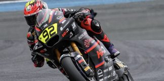 Moto2 European Championship: American Moor P7 in Race 1 Rossi Attila Moor at Magny-Cours. Photo credit: Révész Racing NGRT.