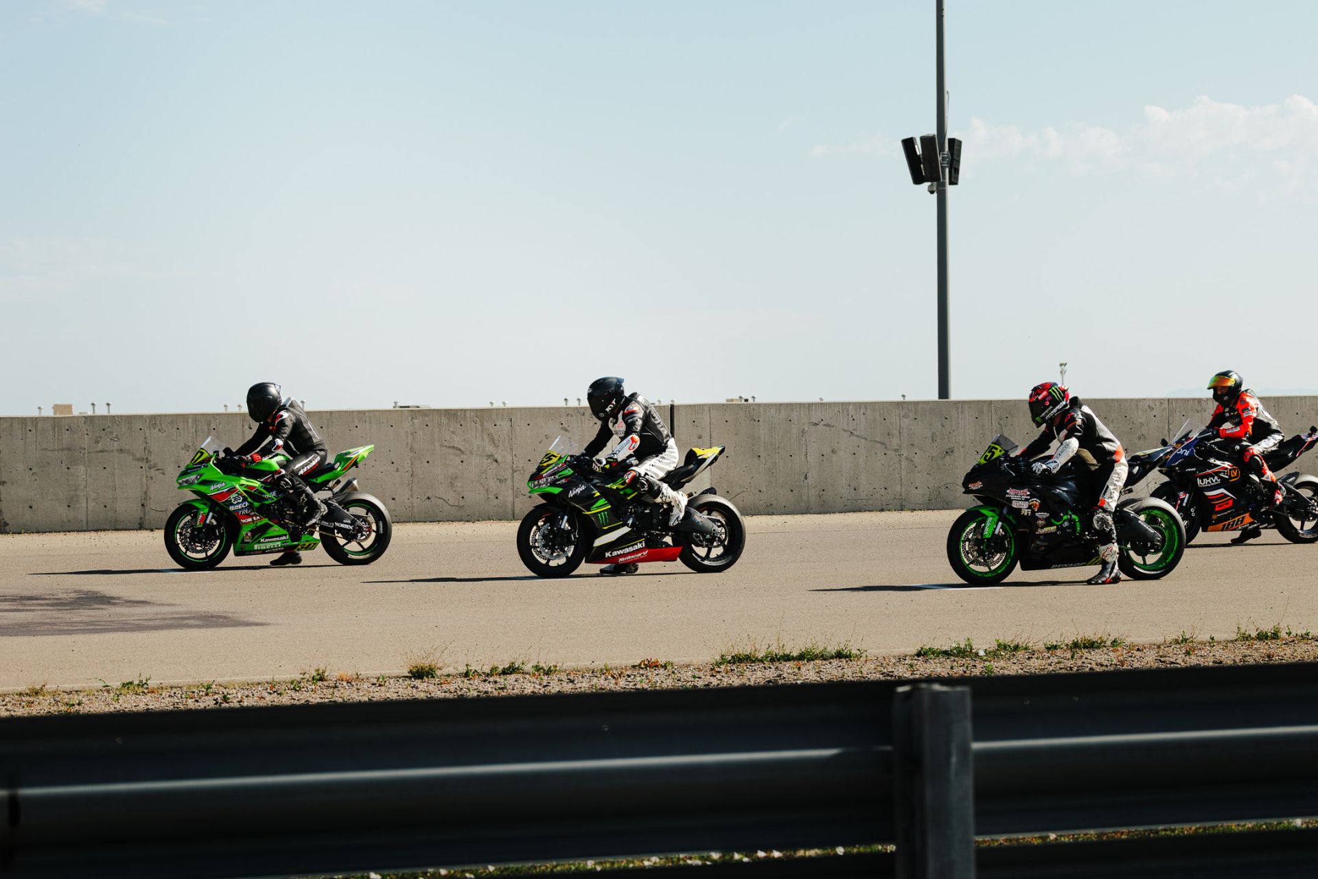 Moto 2 Novice grid Ryan Breckenridge(347), Derek Festevan(115), ParkerMayer(775), Dakota Burford(188). Photo By Richard Jellerson