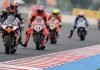 Sam Lowes (14) and Nicolo Bulega (11) during WSBK race 2 at Balaton Park. Photo courtesy Dorna.