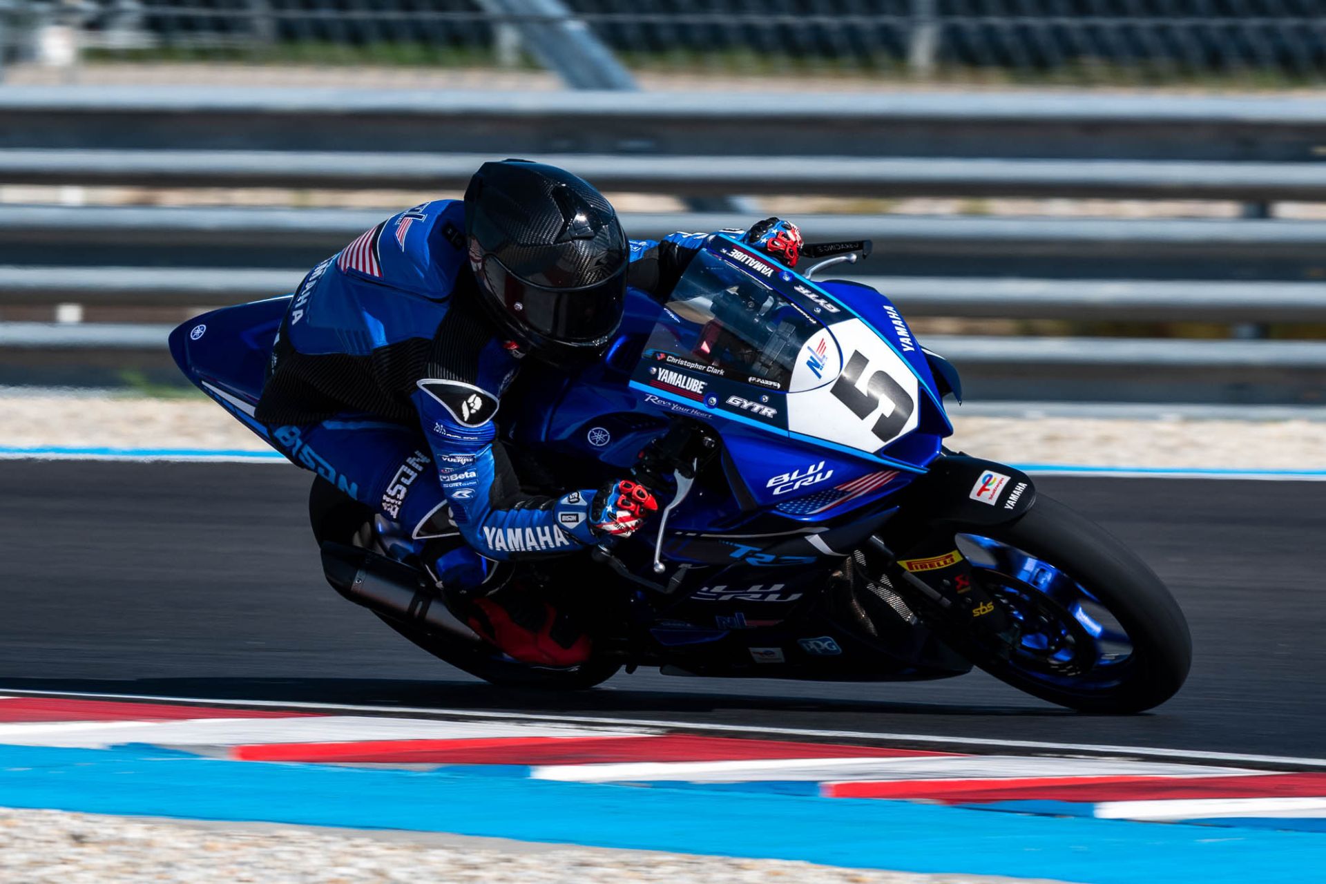 Chris Clark in action on his Yamaha R3 at Balaton Park Circuit. Photo courtesy Chris Clark Racing.