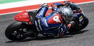 Moto2 : American Roberts Tops Opening Practice In Germany Joe Roberts during the MotoGP round in Italy. Photo courtesy American Racing Team.