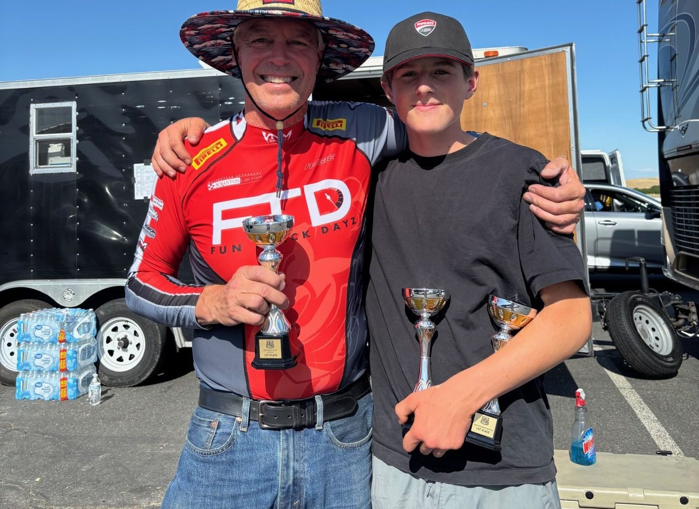 From left to right, August Weber - Owner/Operations Manager of Fun Track Dayz and Bodie Kaiser. Photo courtesy Augie Weber.