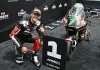 Barry Baltus in Parc fermé after his pole position at Brno. Photo courtesy Dorna.