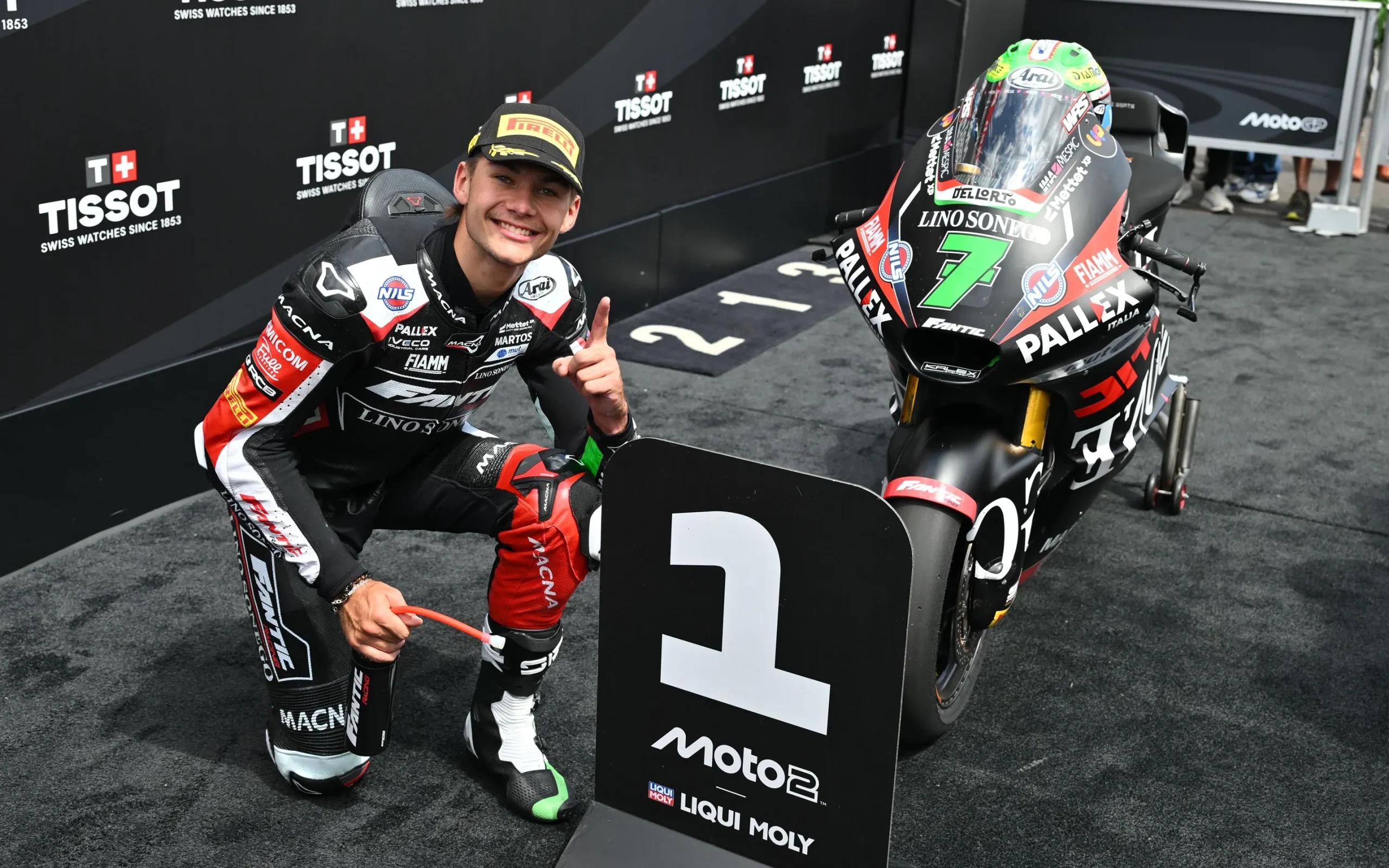Barry Baltus in Parc fermé after his pole position at Brno. Photo courtesy Dorna.