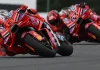 Marc Marquez (93) and Francesco Bagnaia (63) during the MotoGP Sprint race at Brno. Photo courtesy Dorna.
