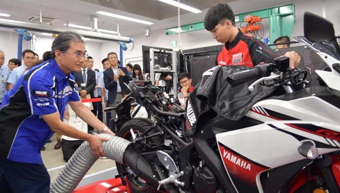 In the WTGP, technicians compete with the aim of improving customer satisfaction. Photo courtesy Global Yamaha Motor.