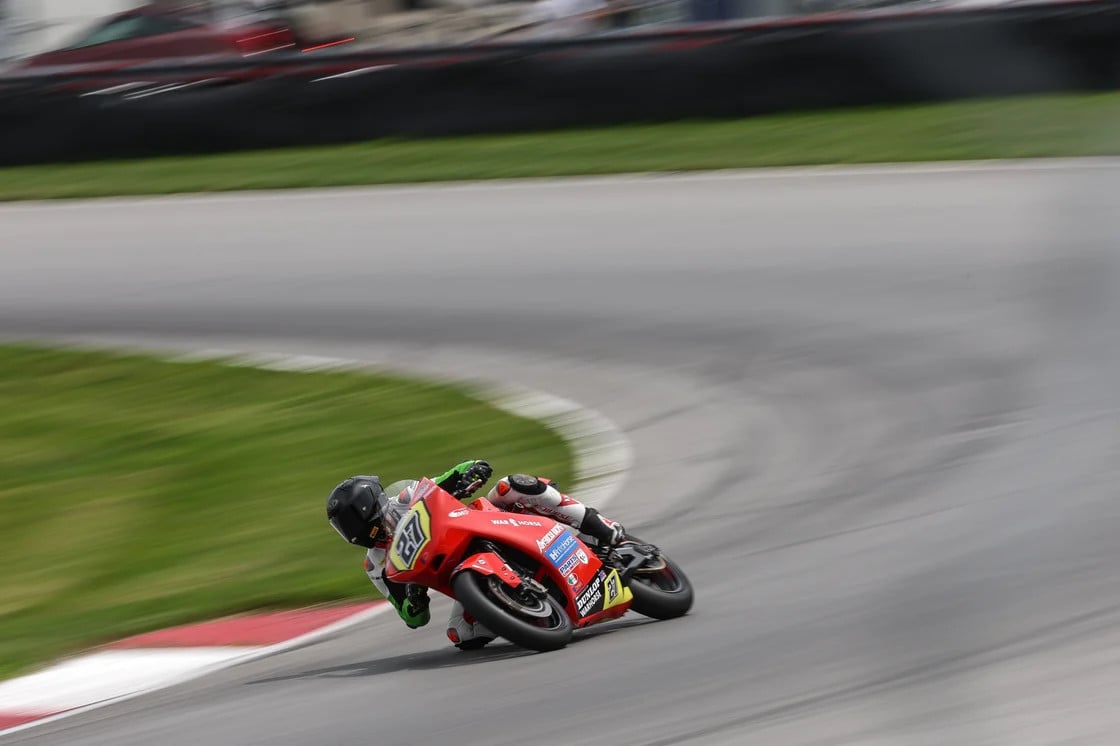 Championship points leader Alessandro Di Mario ended up second fastest heading into Saturday's Q2 and race one of the Parts Unlimited Talent Cup By Motul. Photo By Brian J. Nelson