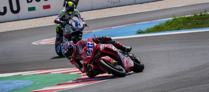 Bo Bendsneyder on his MV Agusta Reparto Corse earned pole position at Balaton. Photo courtesy Dorna.