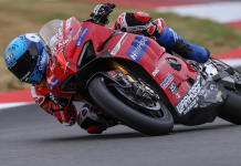 Josh Herrin and his Warhorse HSBK Racing Ducati arrive at VIRginia International Raceway with a 31-point lead in the 2025 MotoAmerica Superbike Championship. Photo by Brian J. Nelson