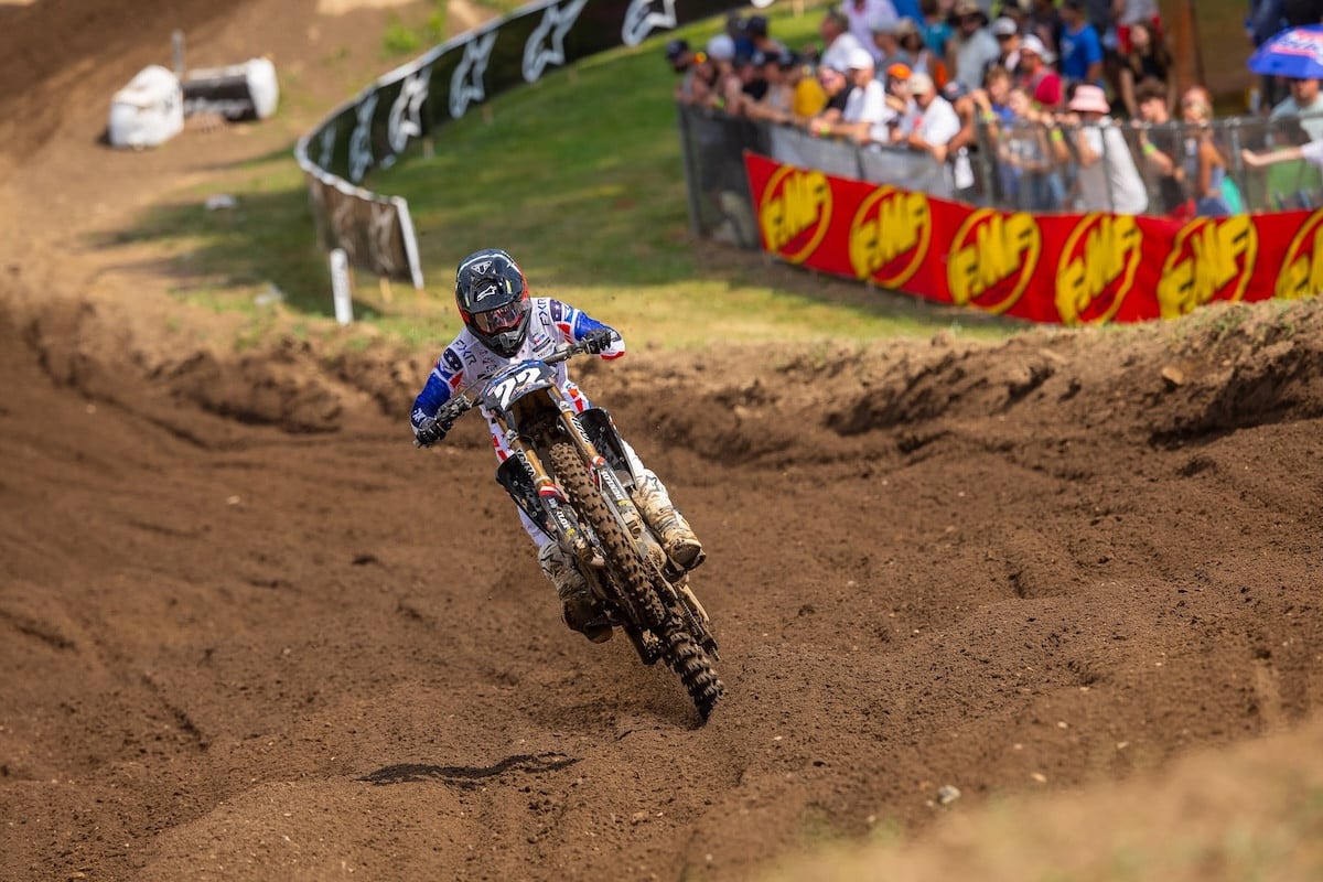 In just his third race back from a ruptured Achilles, Jalek Swoll secured a runner-up finish. Photo Credit: MX Sports Pro Racing, Inc.