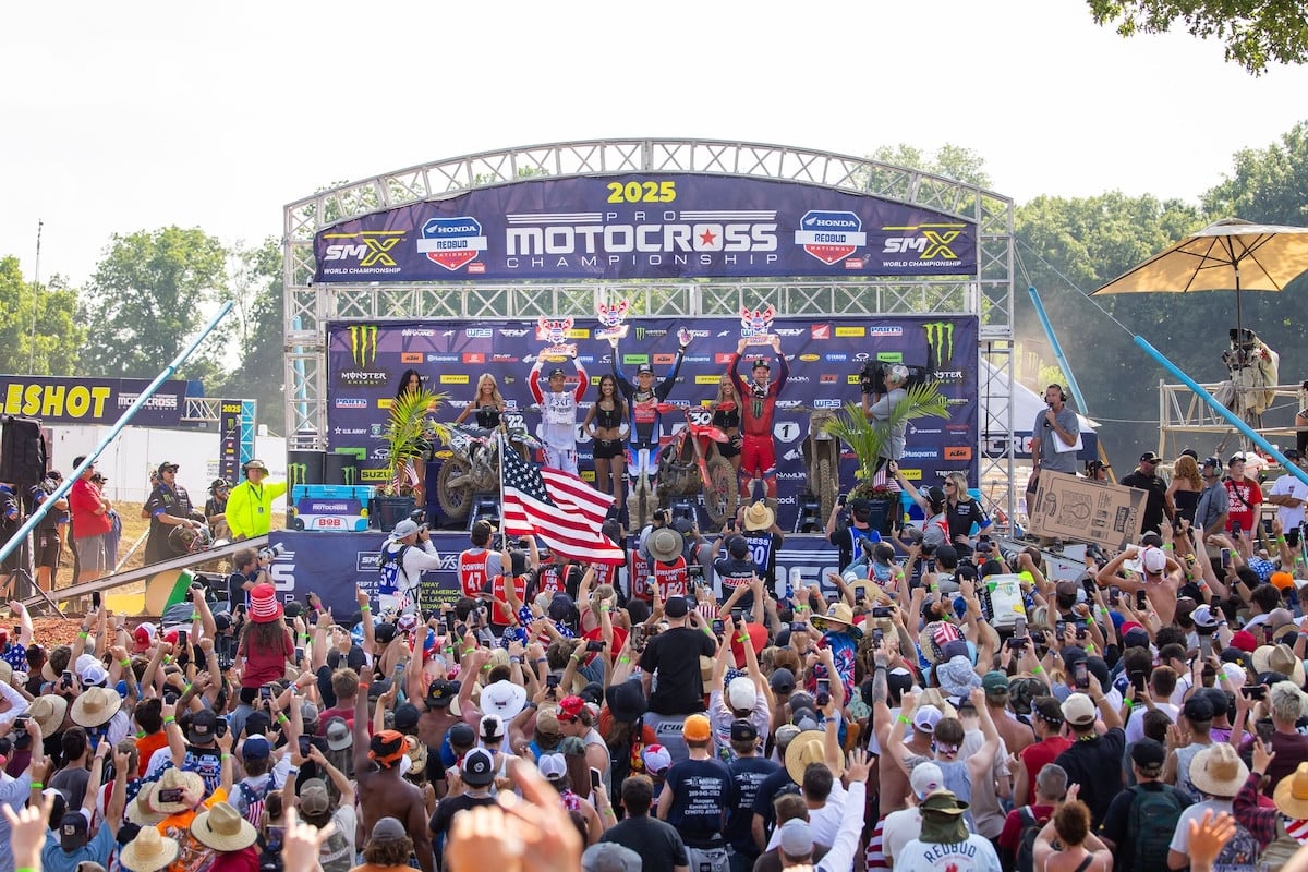 Podium picture, from left to right, Jalek Swoll, Jo Shimoda and Michael Mosiman. Photo Credit: MX Sports Pro Racing, Inc.