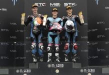 JuniorGP Podium picture, from left to right, Casey O'Gorman, Joel Esteban and Rico Salmela. Photo courtesy FIM JuniorGP.