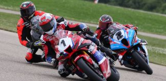 CSBK: Young Wins Superbike Race 1 At RAD Torque Ben Young (1) won the first Superbike race of the RAD Torque Raceway CSBK weekend on Saturday after a last lap pass over Alex Dumas (hidden). Sam Guérin (2) completed the podium after leading most of the race. Photo credit : Rob O'Brien / courtesy CSBK.
