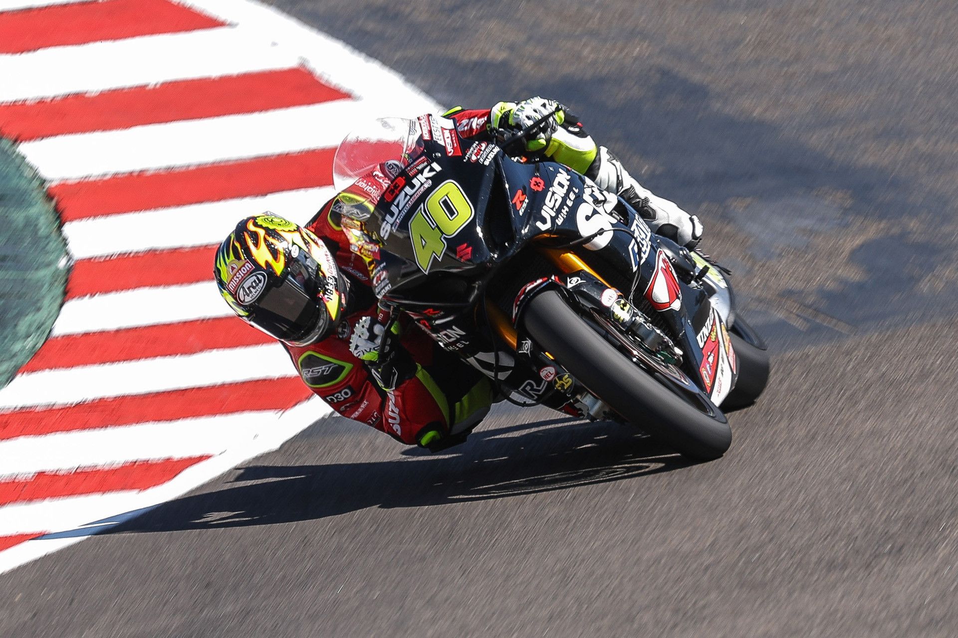 Sean Dylan Kelly qualified on the front row and ran with the leaders all weekend, before a crash and a mechanical ended his race weekend early. Photo courtesy Suzuki Motor USA.