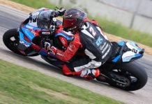 Sam Guérin (2) secured pole position for the round three triple-header Superbike weekend at RAD Torque Raceway after setting a new lap record during Friday's qualifying session. Photo credit : Rob O'Brien / courtesy CSBK.