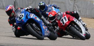 CSBK: Collins Wins Big In Supersport Race One At RAD Torque Early race action during the first of three Pro Supersport races this weekend at RAD Torque Raceway saw Andrew Van Winkle (45) with the early lead over eventual race winner Torin Collins (71) and Sebastien Tremblay (hidden). Photo credit: Rob O'Brien / courtesy CSBK.