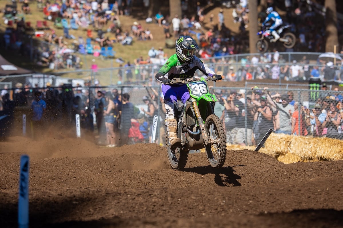 After knocking on the door all summer long Garrett Marchbanks finally broke through for his maided podium result in Pro Motocross. Photo Credit: MX Sports Pro Racing, Inc.