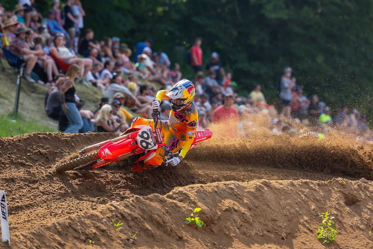 Hunter Lawrence got his first moto win of the season but had to settle for a fourth consecutive runner-up finish. Photo Credit: MX Sports Pro Racing, Inc.