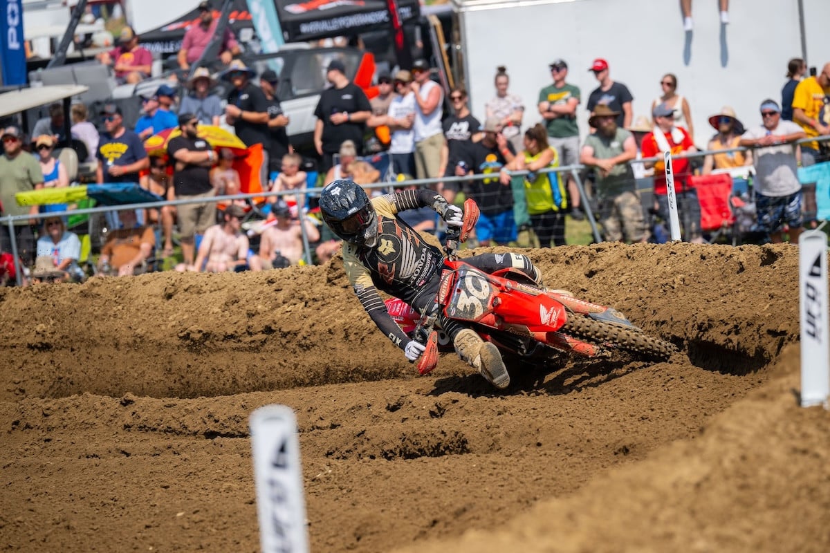 Jo Shimoda battled through adversity in the second moto to finish on the overall podium for the fourth time this season.Photo Credit: MX Sports Pro Racing, Inc.