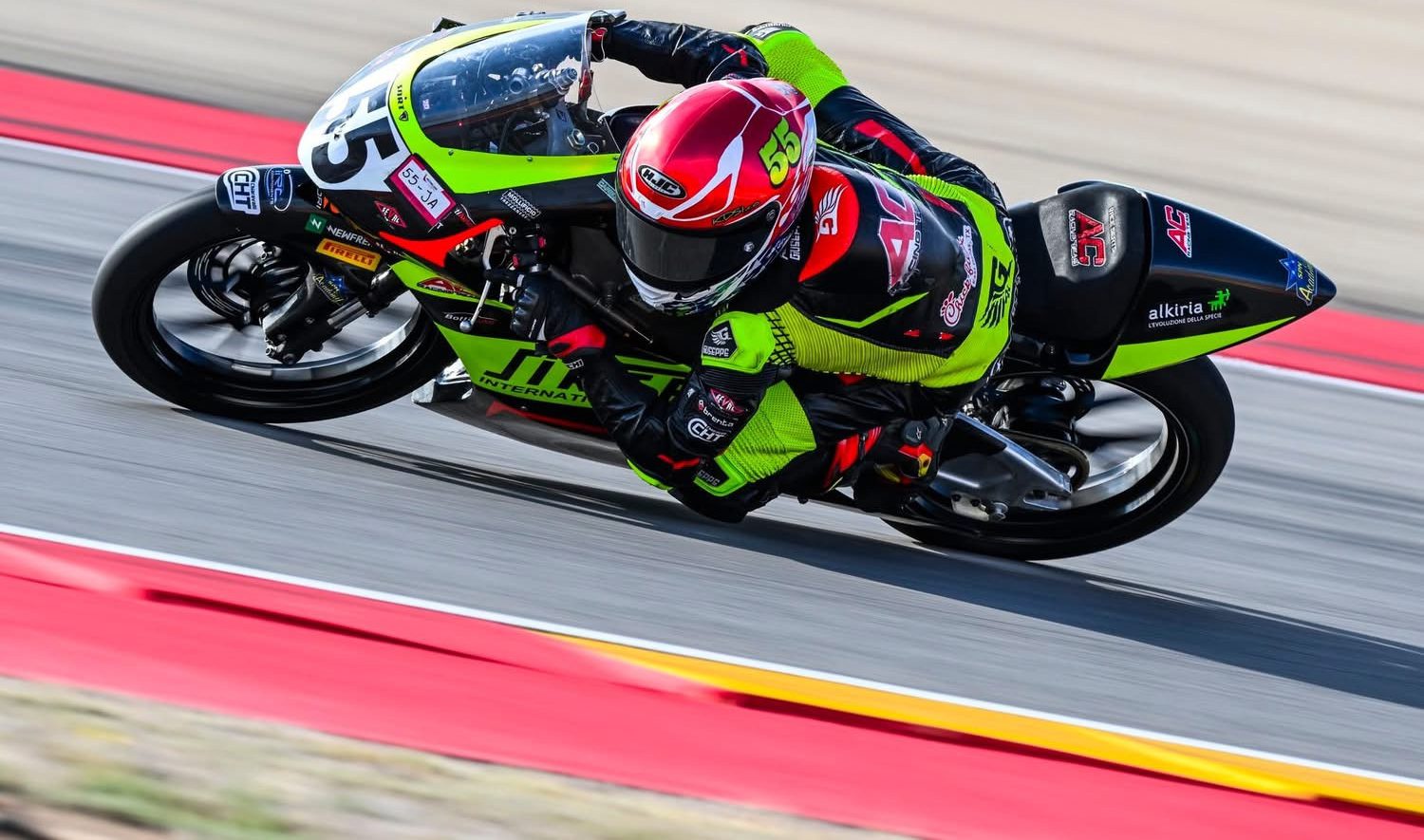 Mikey Lou Sanchez this morning during the FP1 at MotorLand Aragón. Photo by Danny Vela / Life Be Lucky Photography.