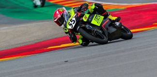 Mikey Lou Sanchez on his AC RACING TEAM A.S.D. Honda at MotorLand Aragón. Photo credit Danny Vela / Life Be Lucky Photography.