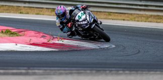 Julian Correa riding his Pons Motorsport Italika Racing machine during the race 2 at Navarra. Photo by Dasr Media.