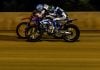 Tom Drane (59) and Chase Saathoff (88) race during the AFT Singles presented by KICKER Main Event at the DuQuoin Mile July 5th. Photo by Tim Lester / courtesy American Flat Track.