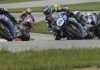 Bobby Fong (50) battling with Jake Gagne (32) and Cameron Beaubier (6) during the Superbike race 2 at Mid-Ohio. Photo courtesy Attack Yamaha