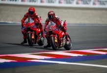 Marc Marquez (93) and Francesco Bagnaia (73) during the MotoGP Race in Austria. Photo courtesy Ducati Lenovo Team.