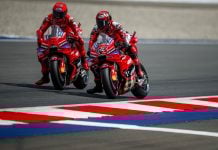 Marc Marquez (93) and Francesco Bagnaia (73) during the MotoGP Race in Austria. Photo courtesy Ducati Lenovo Team.